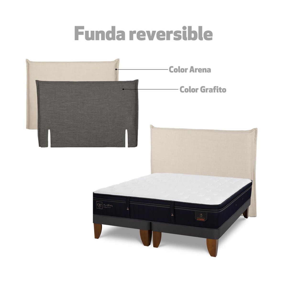 CIC - Respaldo 2 plazas Tiber Gris arena / gris oscuro