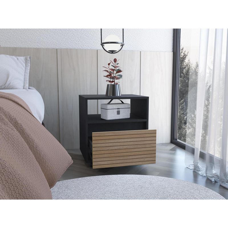 TUHOME - Velador 1 Cajón(es) Rookie 48.1x52x40 cm Wengue