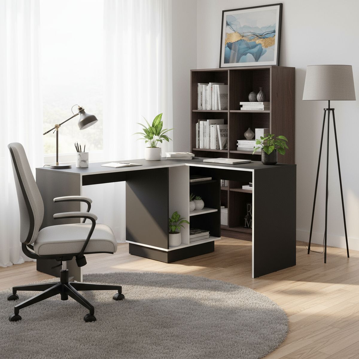 TUHOME - Escritorio Rookie Blanco 116.5x76.5x151.6 cm