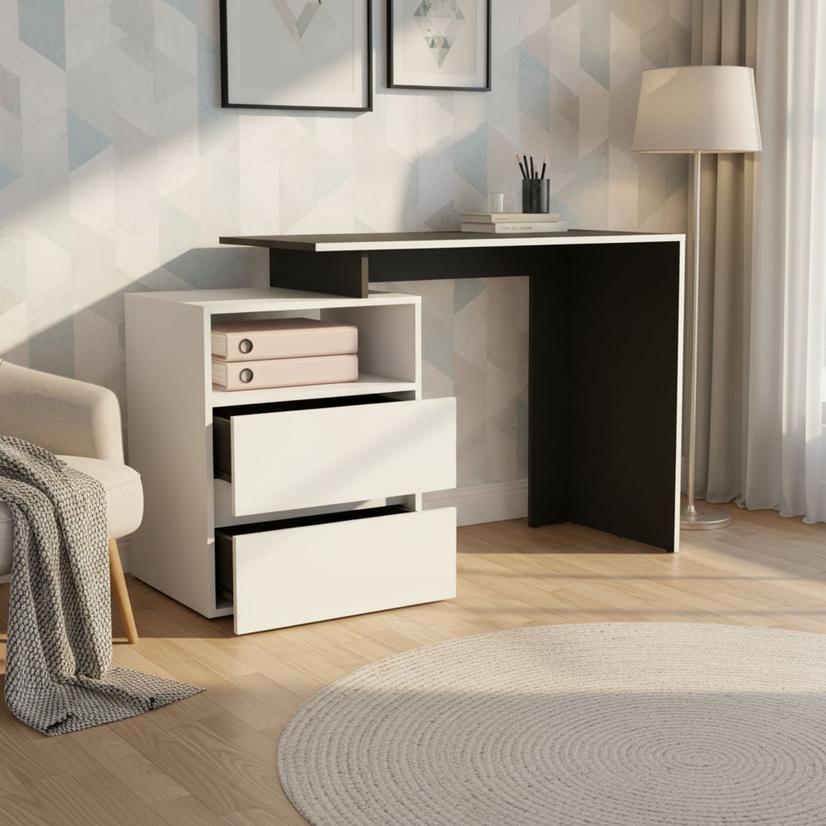 TUHOME - Escritorio Rookie Blanco 120x75x44.1 cm