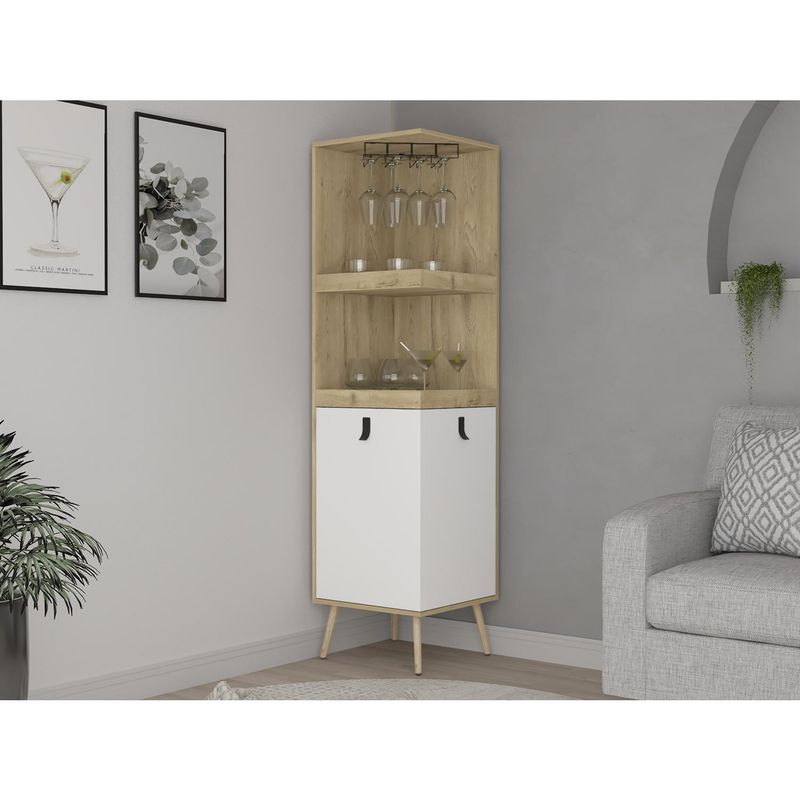 TUHOME - Bar esquinero 46.9x180x46.9 cm Macadamia