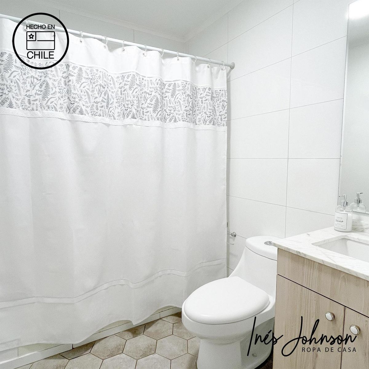 INES JOHNSON - Cortina Baño Helechos 180x180 cm