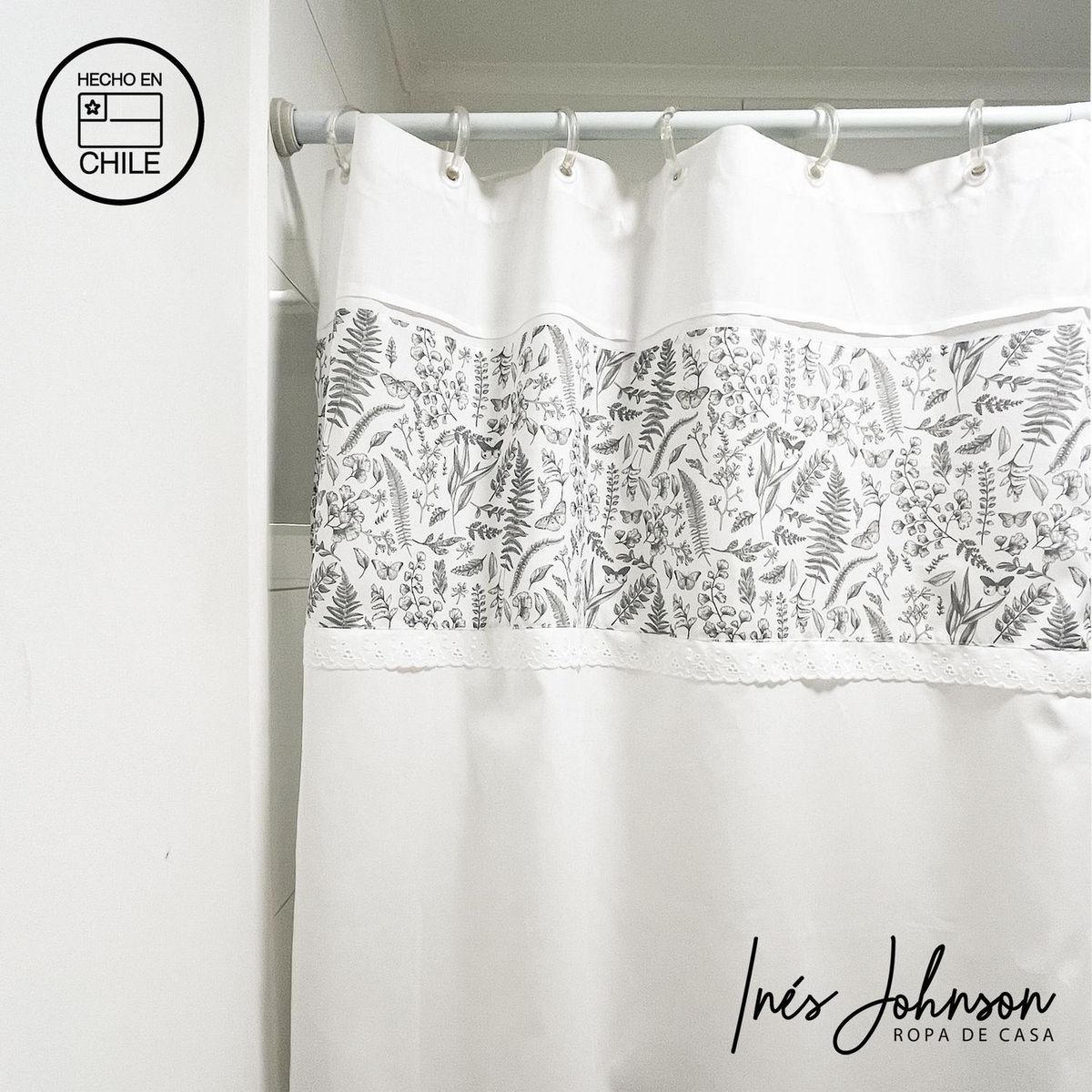 INES JOHNSON - Cortina Baño Helechos 180x180 cm