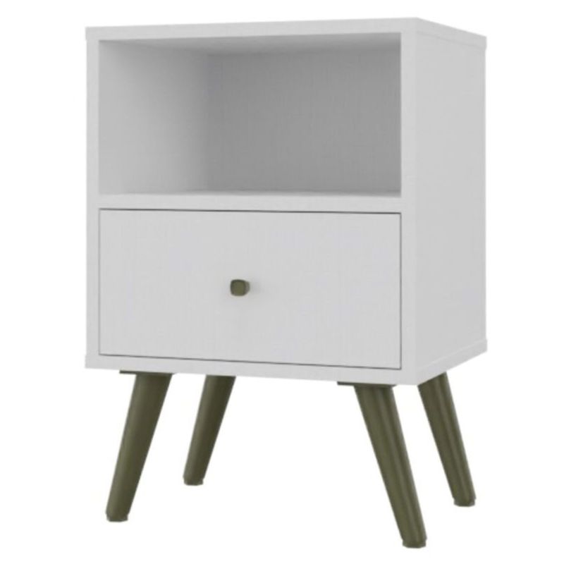 YARDAS - Velador 1 Cajón(es) Jaén 39x54x30 cm Blanco