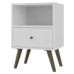 YARDAS - Velador 1 Cajón(es) Jaén 39x54x30 cm Blanco
