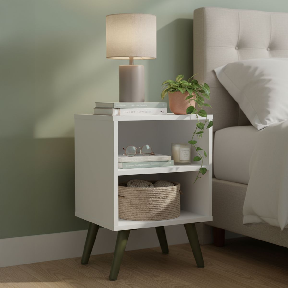 YARDAS - Velador Lérida 39x54x30 cm Blanco