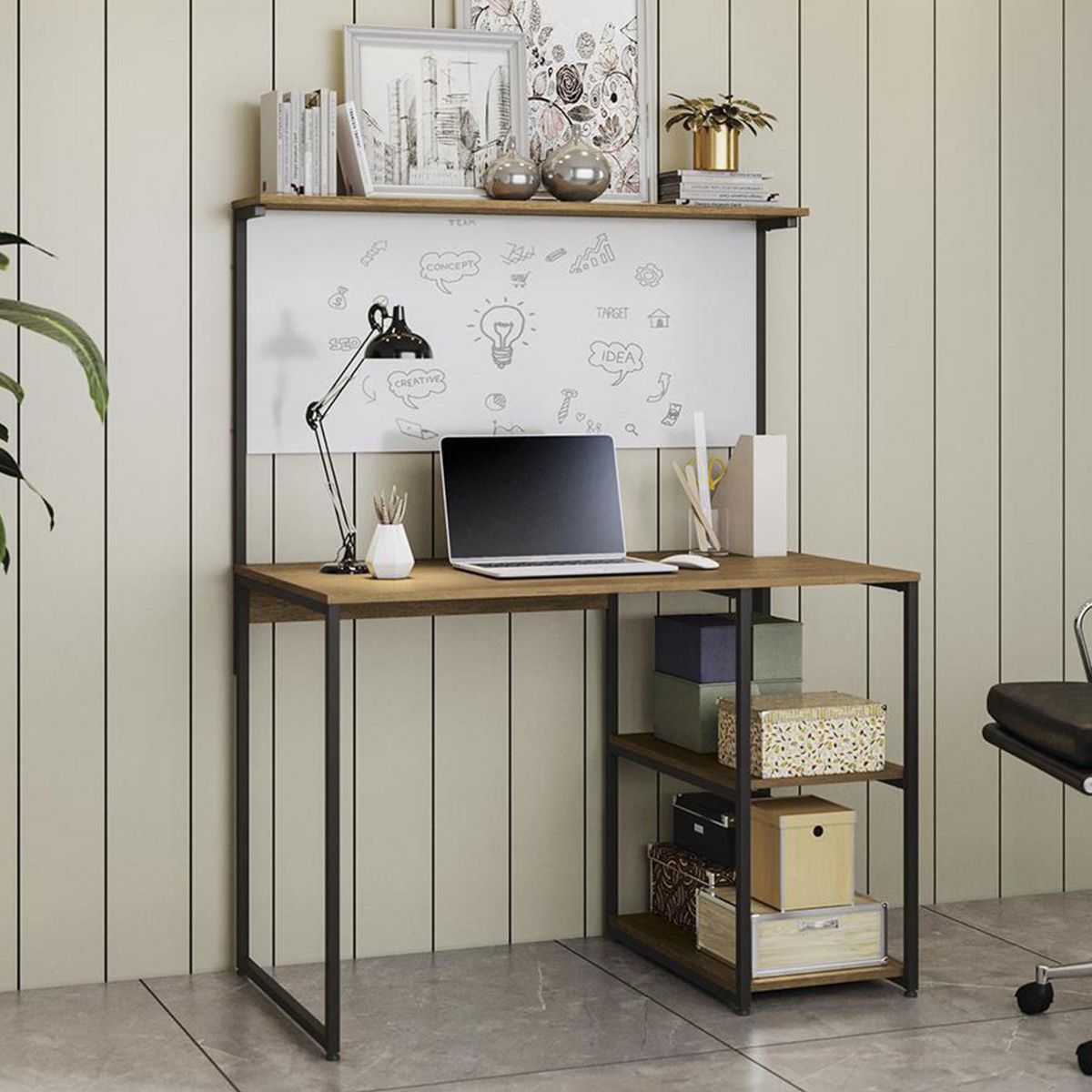 YARDAS - Escritorio Houston Nogal 108x140x62 cm