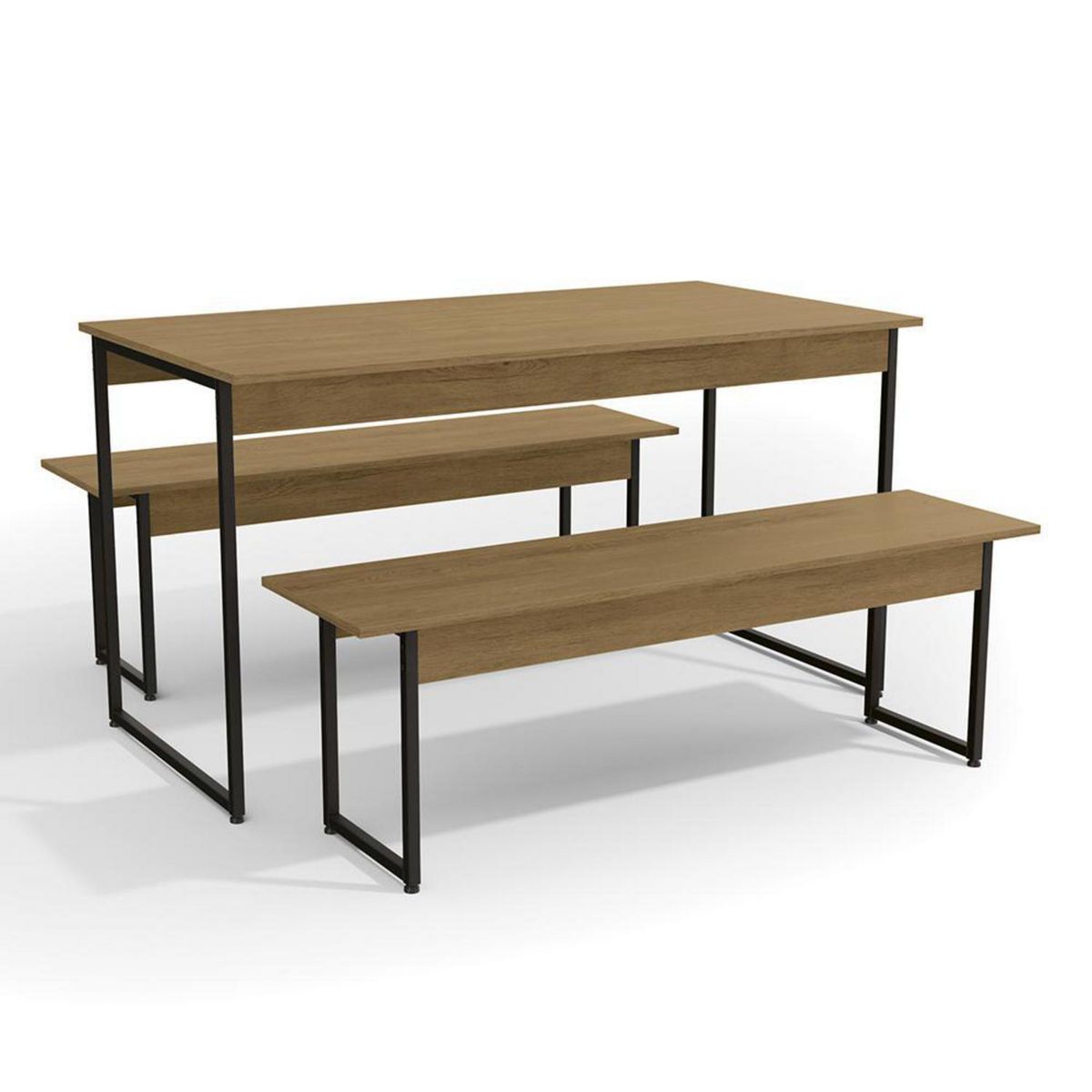 YARDAS - Juego de Comedor Tandil 4 Sillas Mesa Rectangular 72x74x136 cm Nogal