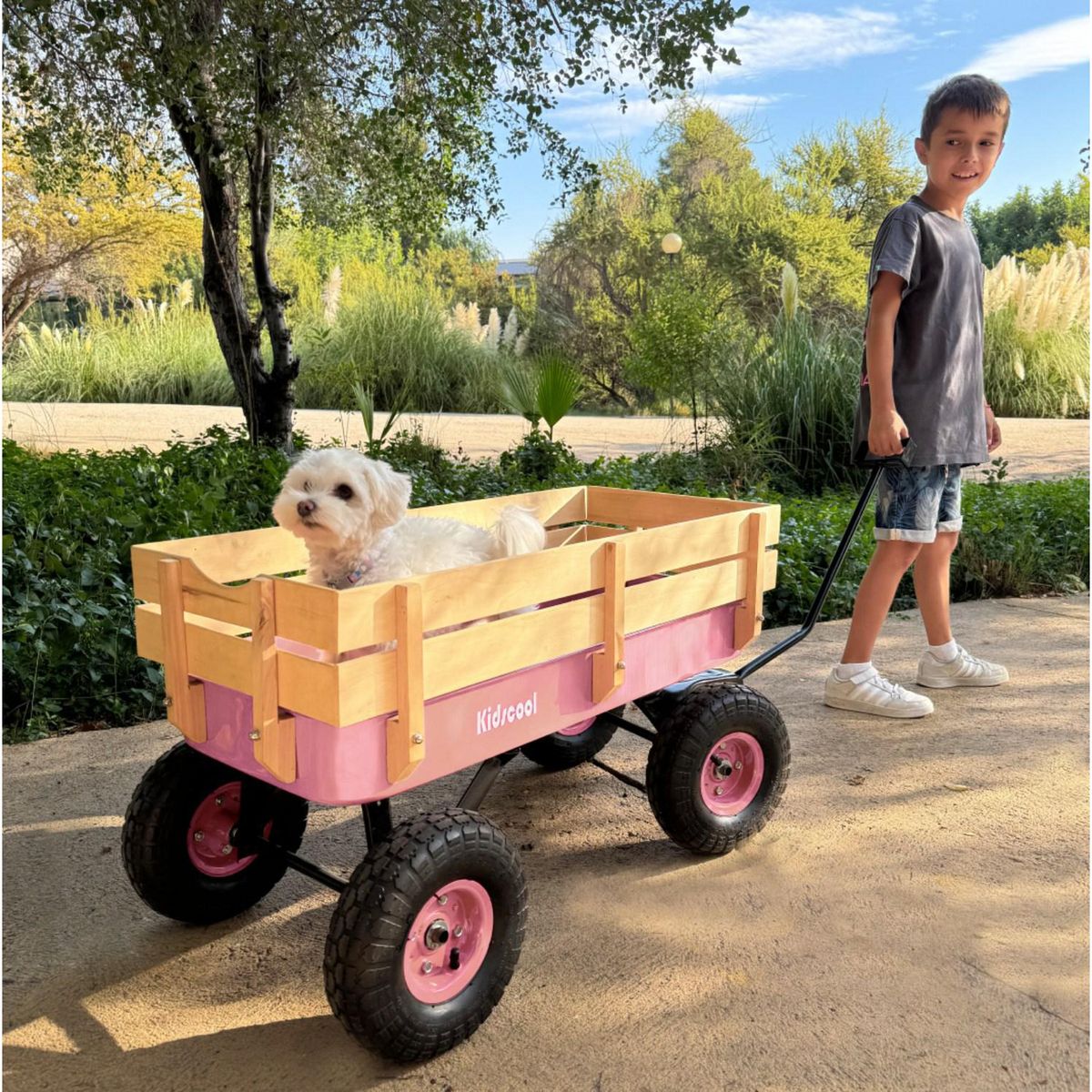 KIDSCOOL - Carro de Arrastre Jardín Rosado Desde 17 años