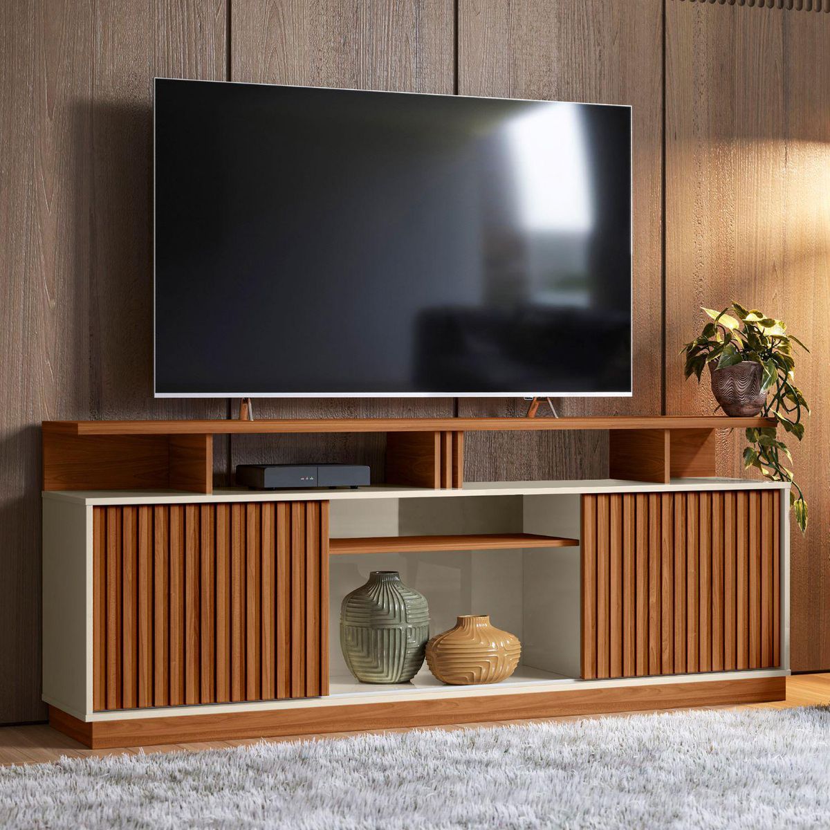 YARDAS - Rack 75 " Orlando Cinamomo Miel 180x67x36 cm