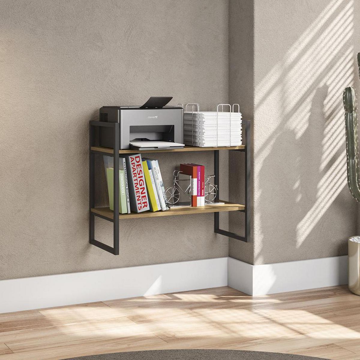 YARDAS - Estante Luján MDP 2 Nivel(es) 60x72x33 cm Nogal