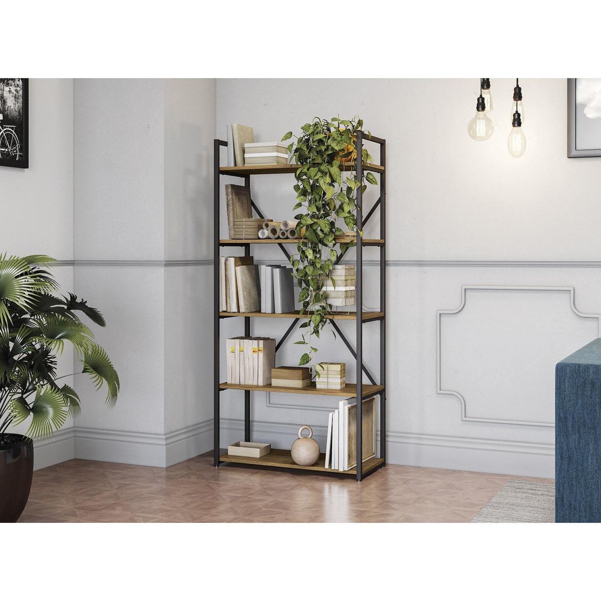 YARDAS - Estante Mendoza MDP 5 Nivel(es) 72x150x33 cm Nogal