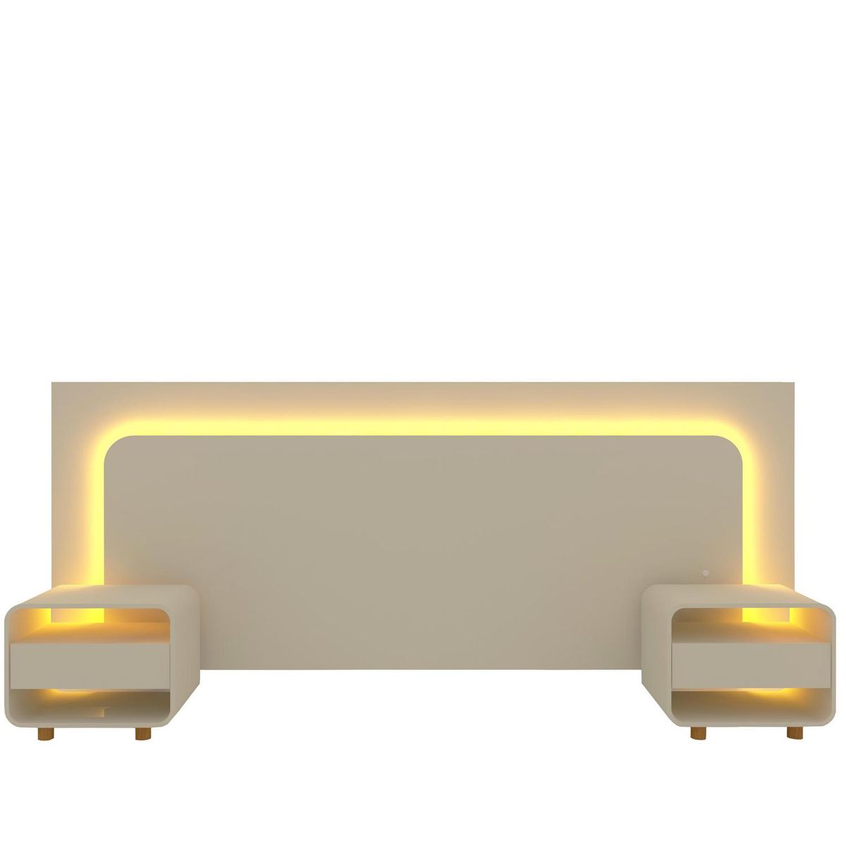DECOCASA - Respaldo 2 plazas Innova Led Off White