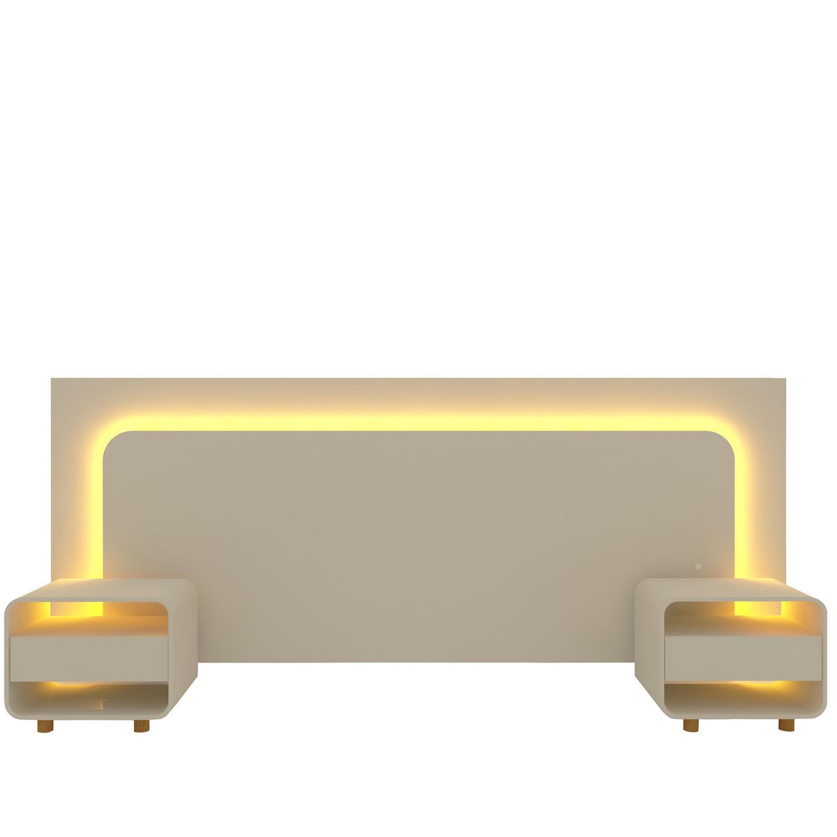 DECOCASA - Respaldo 2 plazas Innova Led Off White