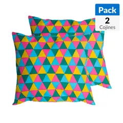 ZEE DREAMS - Pack 2 Cojínes Geométrico 40x20 cm Estampado
