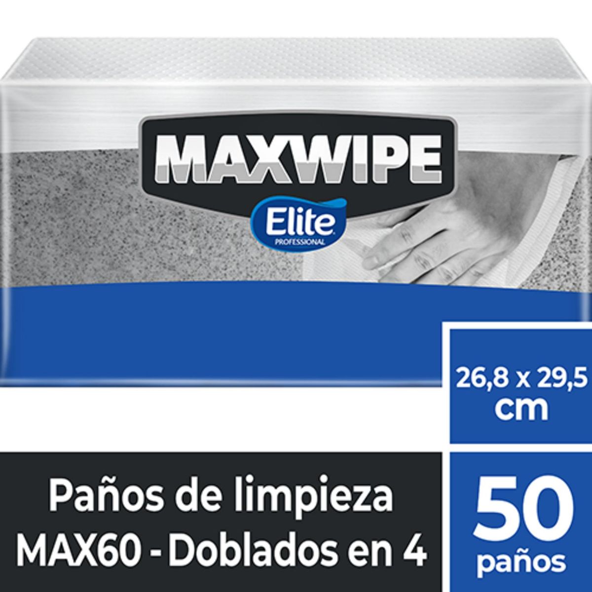 ELITE - Paños Interfoliados Elite Maxwipe Limpieza Hogar 50 Unidades