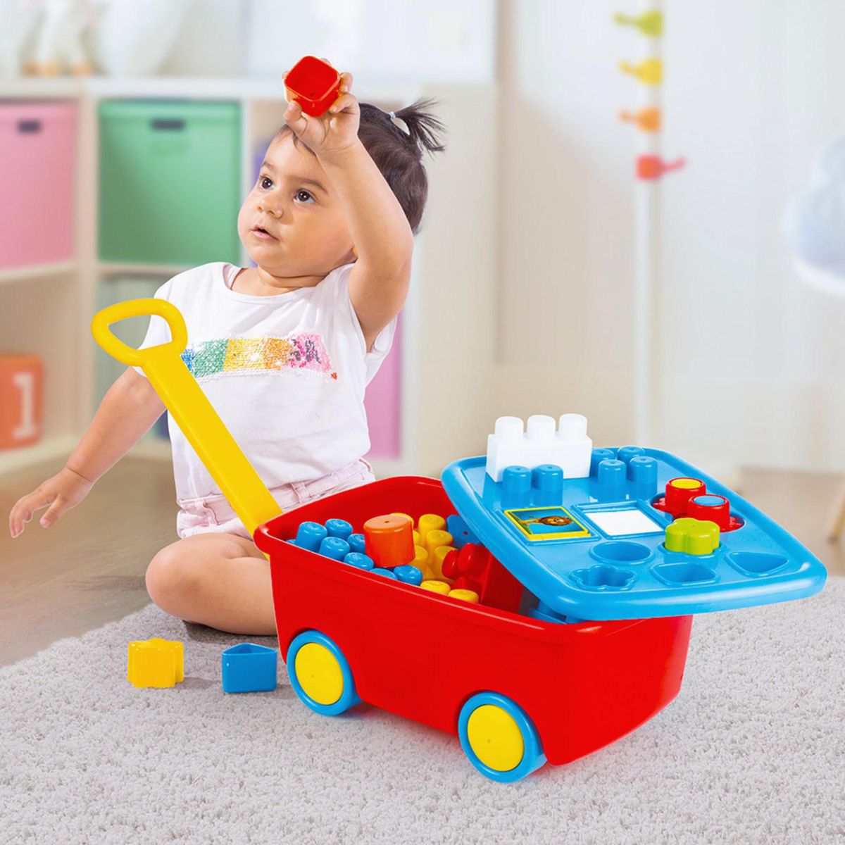 KIDSCOOL - Wagon Didáctico Arrastre Bebé Bloques Estimulación Temprana