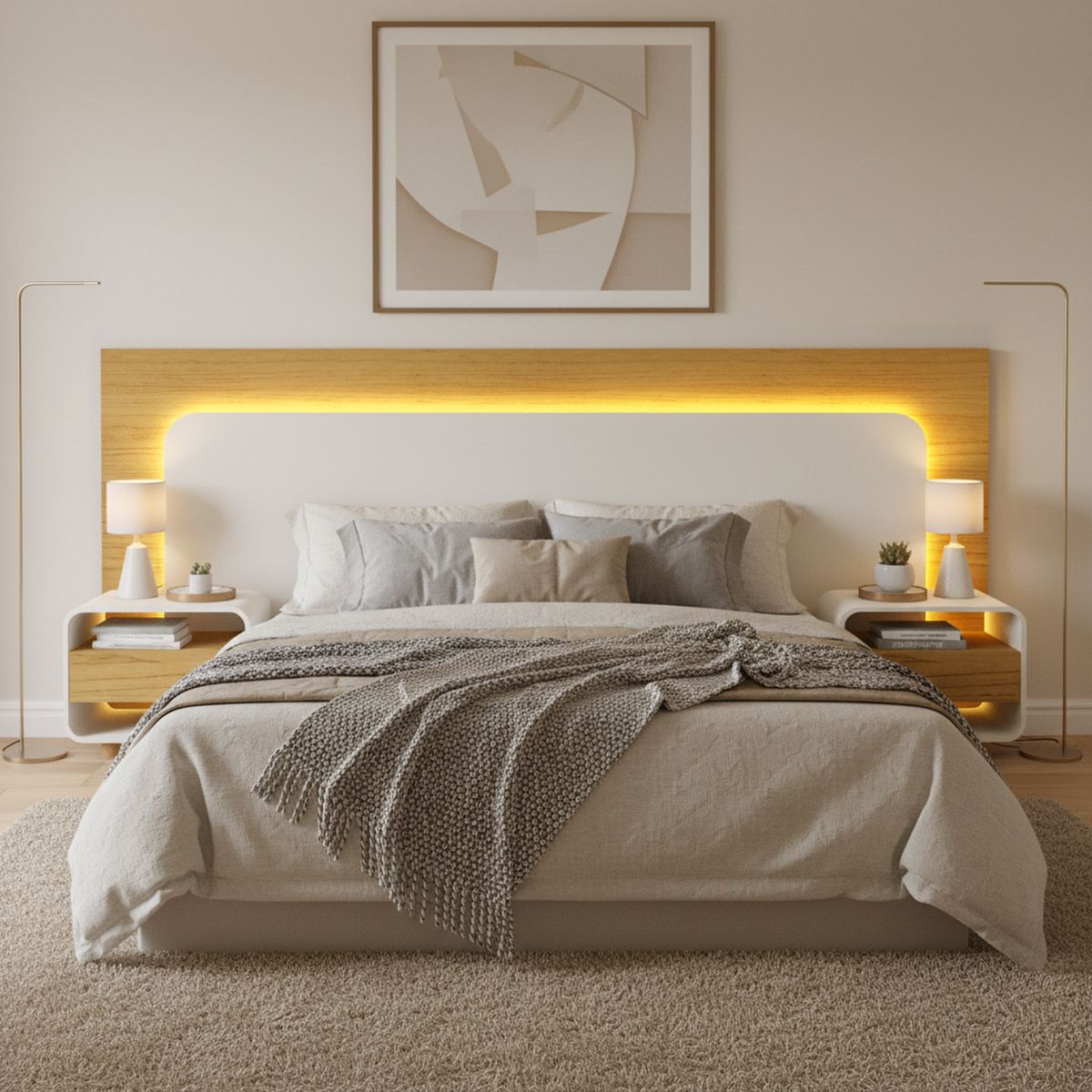 DECOCASA - Respaldo 2 plazas Innova Natural Off White