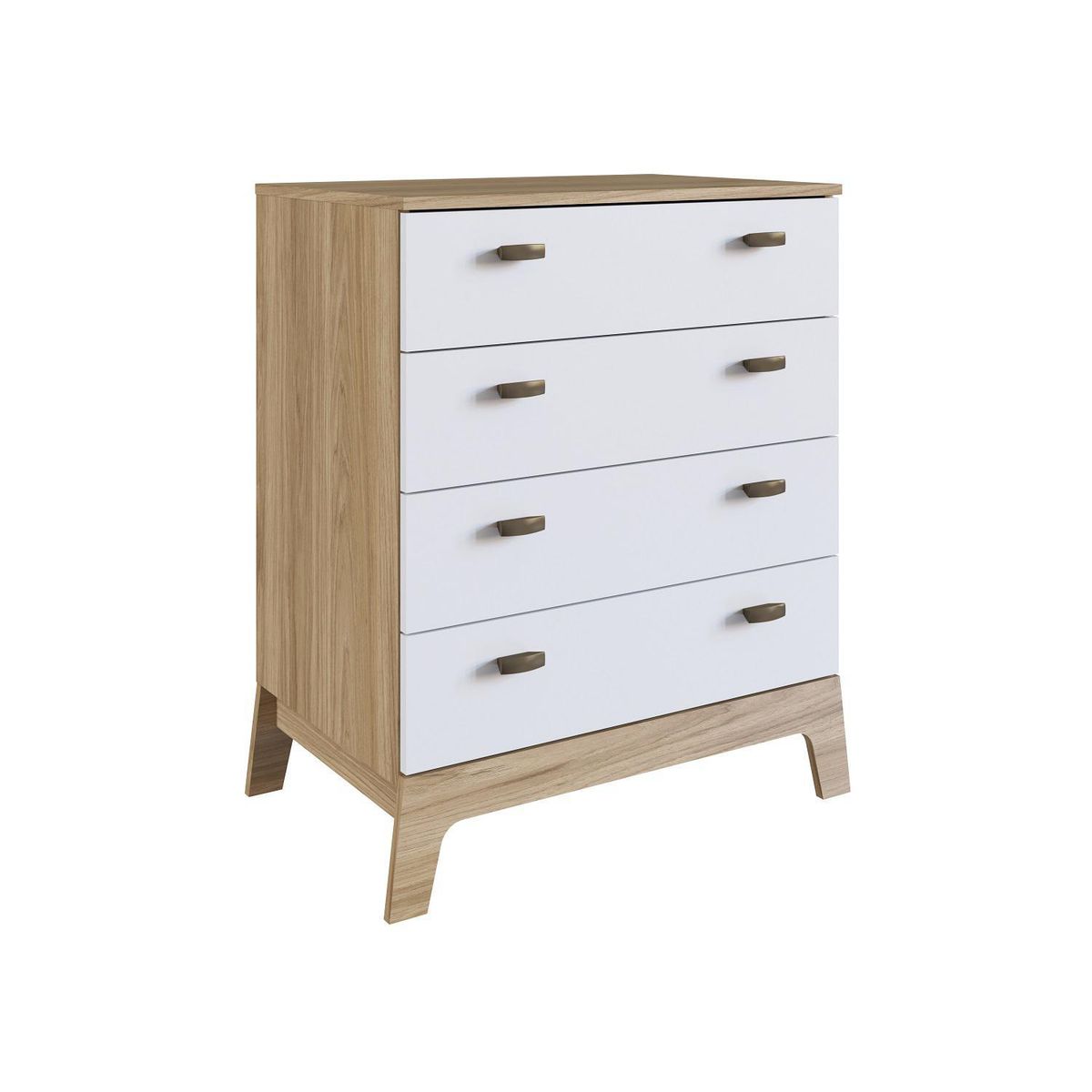 YARDAS - Cómoda 4 Cajón(es) Girona 72x85x45 cm Blanco y café