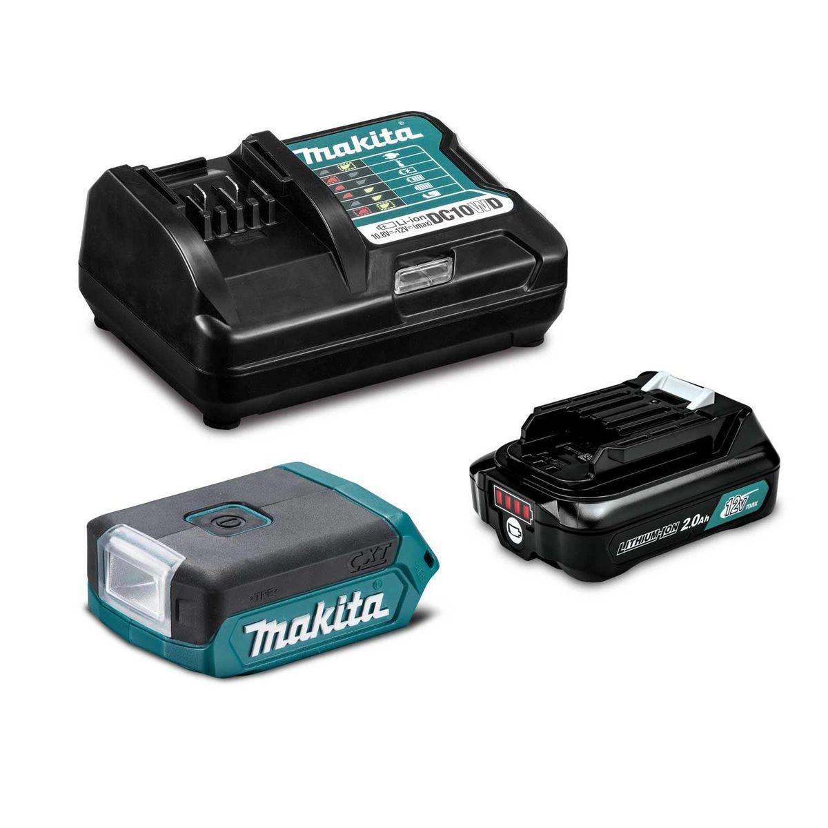 MAKITA - Linterna Inalámbrica 12V + 1 Batería 12V + 1 Cargador 100 lm Plástico Verde