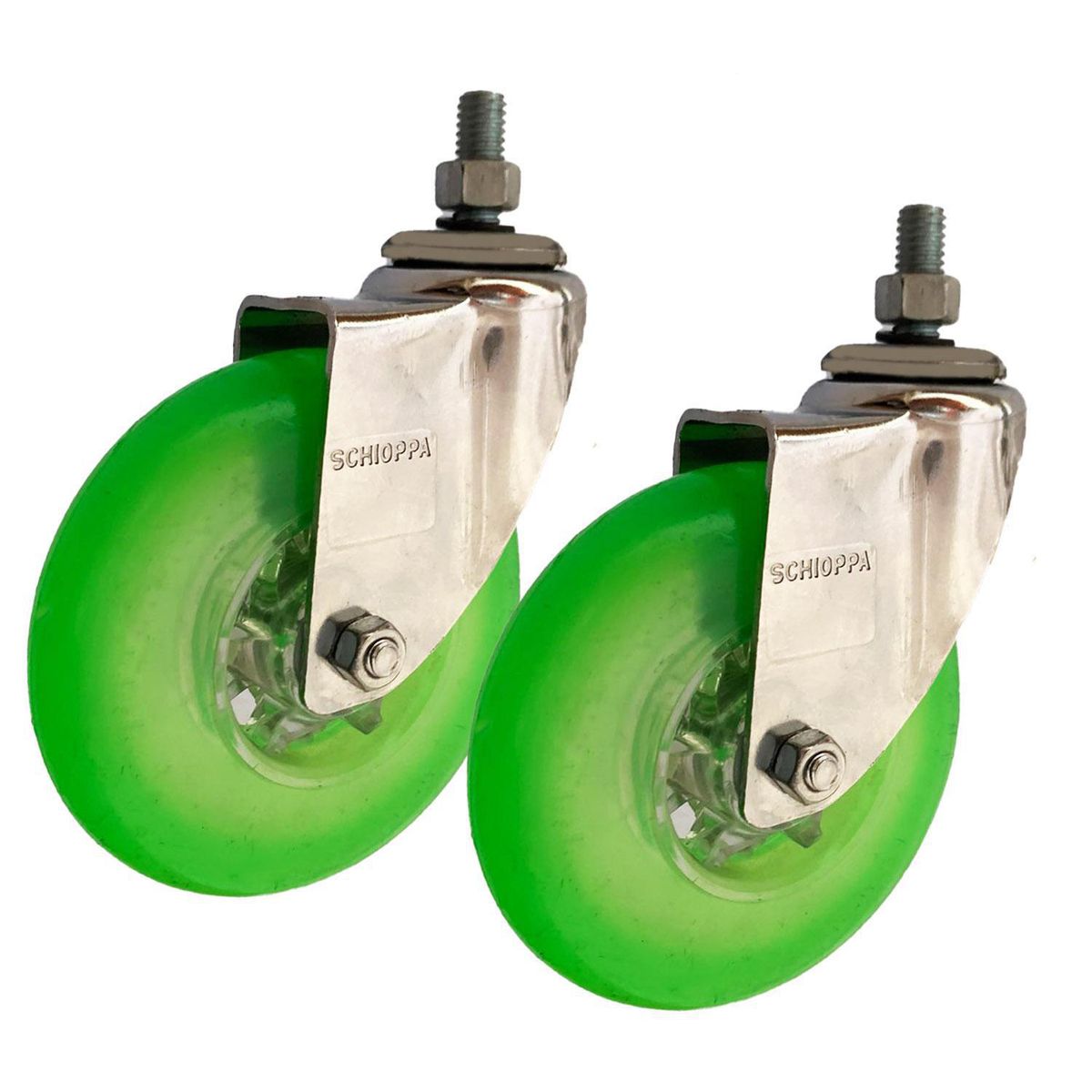 SCHIOPPA - Rueda Gel 100mm Verde 3/8" - 2 Unidades