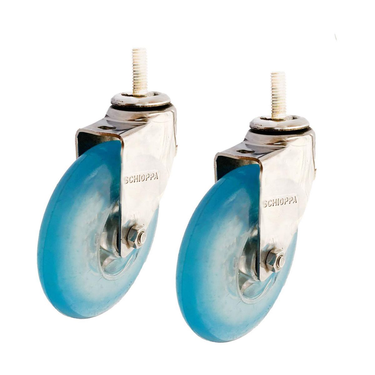 SCHIOPPA - Rueda Gel 100mm Azul 3/8" - 2 Unidades