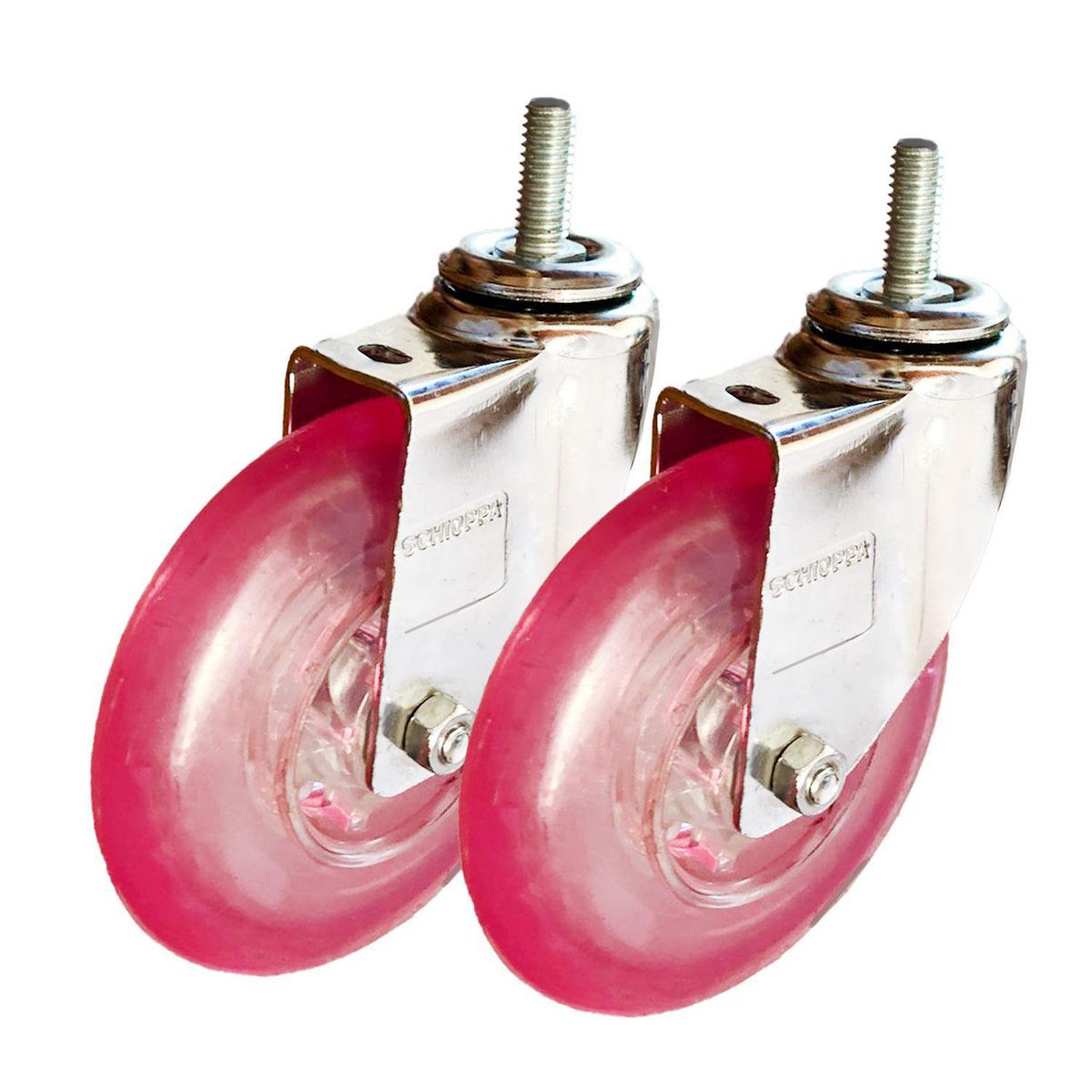 SCHIOPPA - Rueda Gel 100mm Rosado 3/8" - 2 Unidades