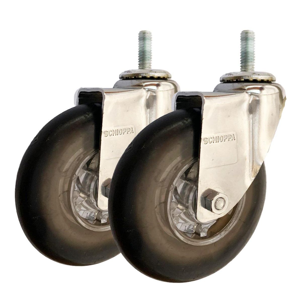 SCHIOPPA - Rueda Gel 3" Negra Giratoria - 2 Unidades