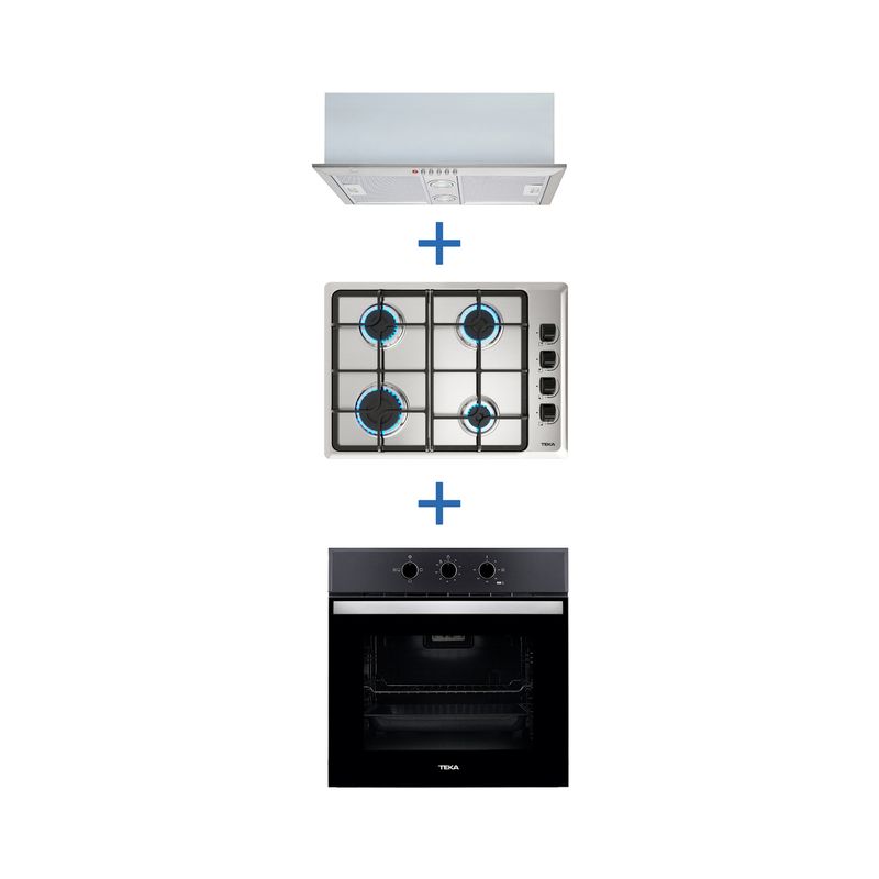 TEKA - Combo Horno 60+Encimera a Gas 4P+campana extraible Empotrada