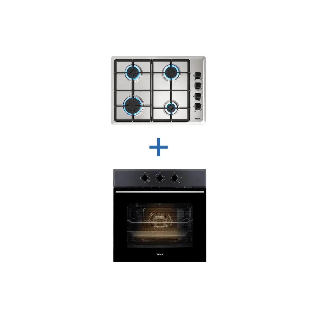 TEKA - Combo Horno Electrico Negro 610 +Encimera Gas 4P
