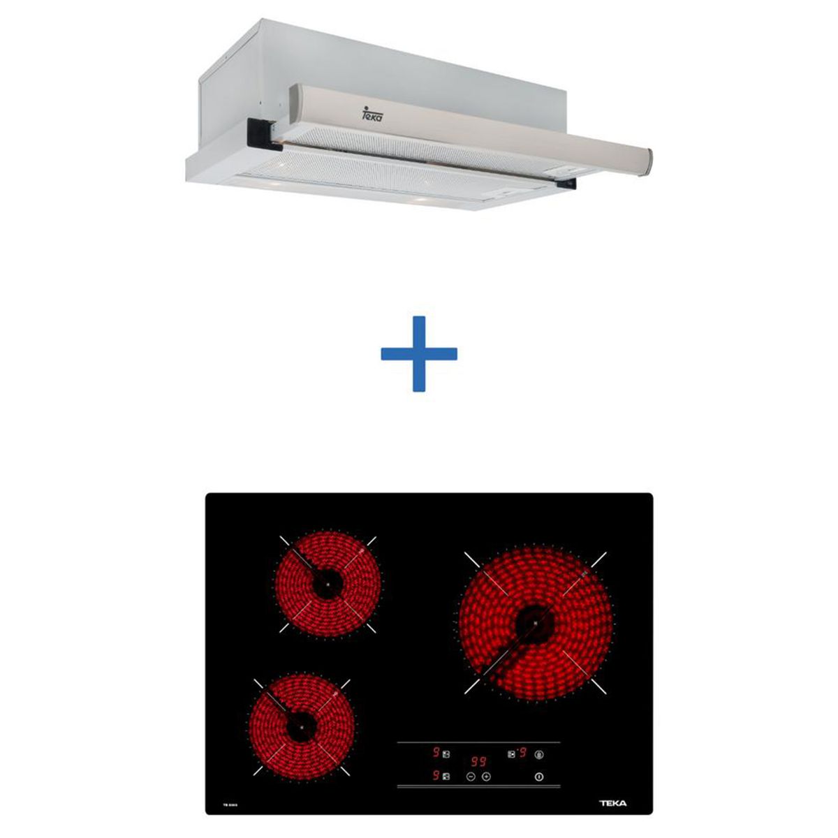 TEKA - Combo Horno Electrica Vitroceramica+Campana extraible Inoxidable