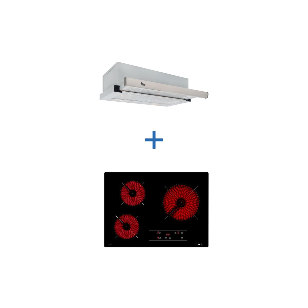 TEKA - Combo Horno Electrica Vitroceramica+Campana extraible Inoxidable