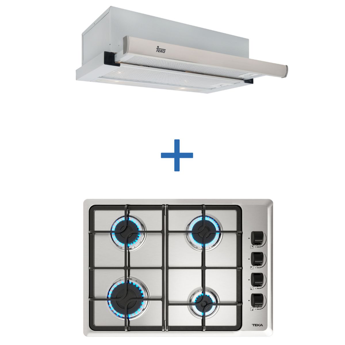 TEKA - Combo Encimera A Gas +Campana extraible inox