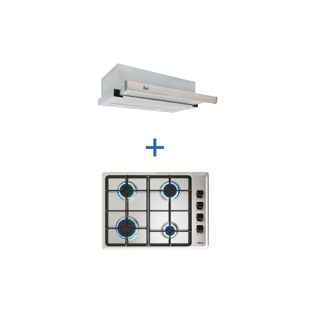 TEKA - Combo Encimera A Gas +Campana extraible inox