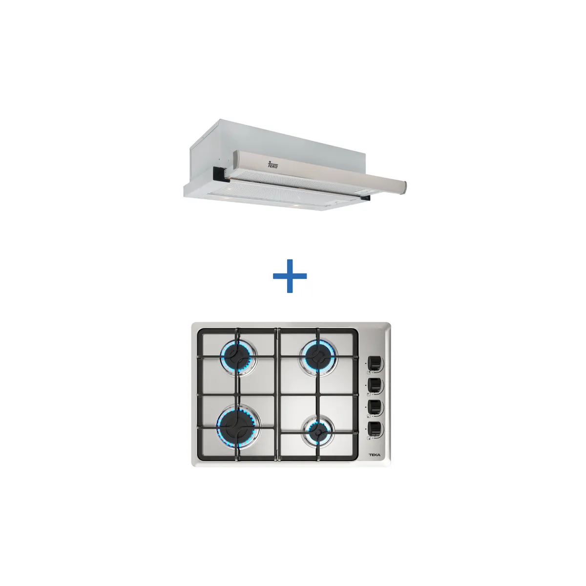 TEKA - Combo Encimera A Gas +Campana extraible inox