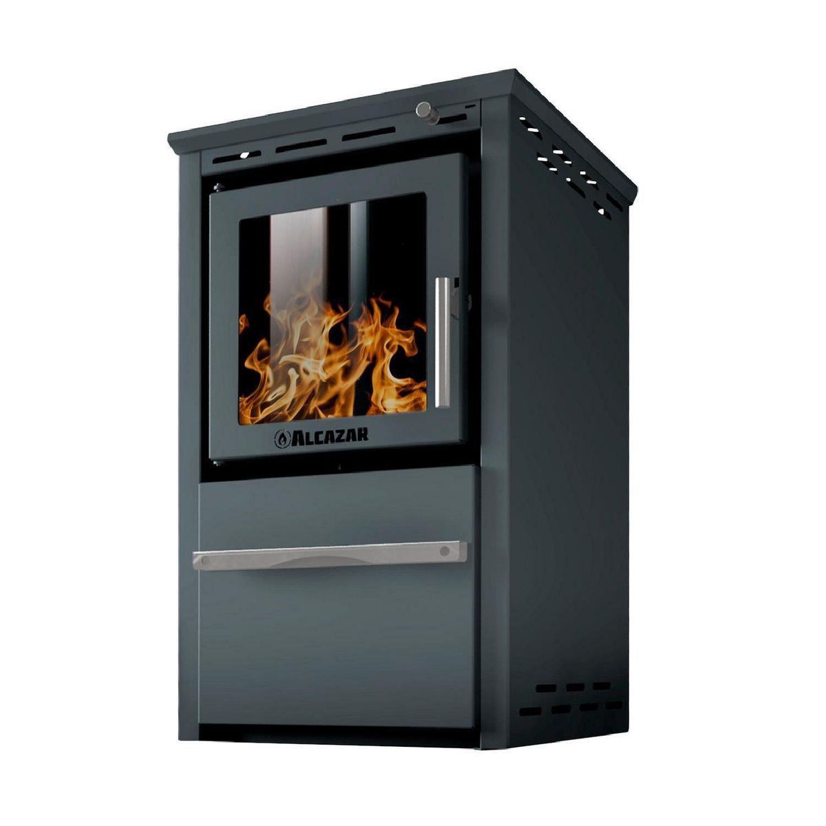 ALCAZAR - Estufa Leña Patagonia 480 GRIS 