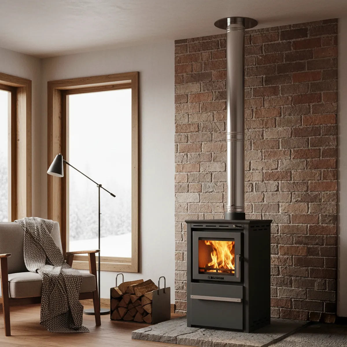 ALCAZAR - Estufa Leña Patagonia 480 GRIS 
