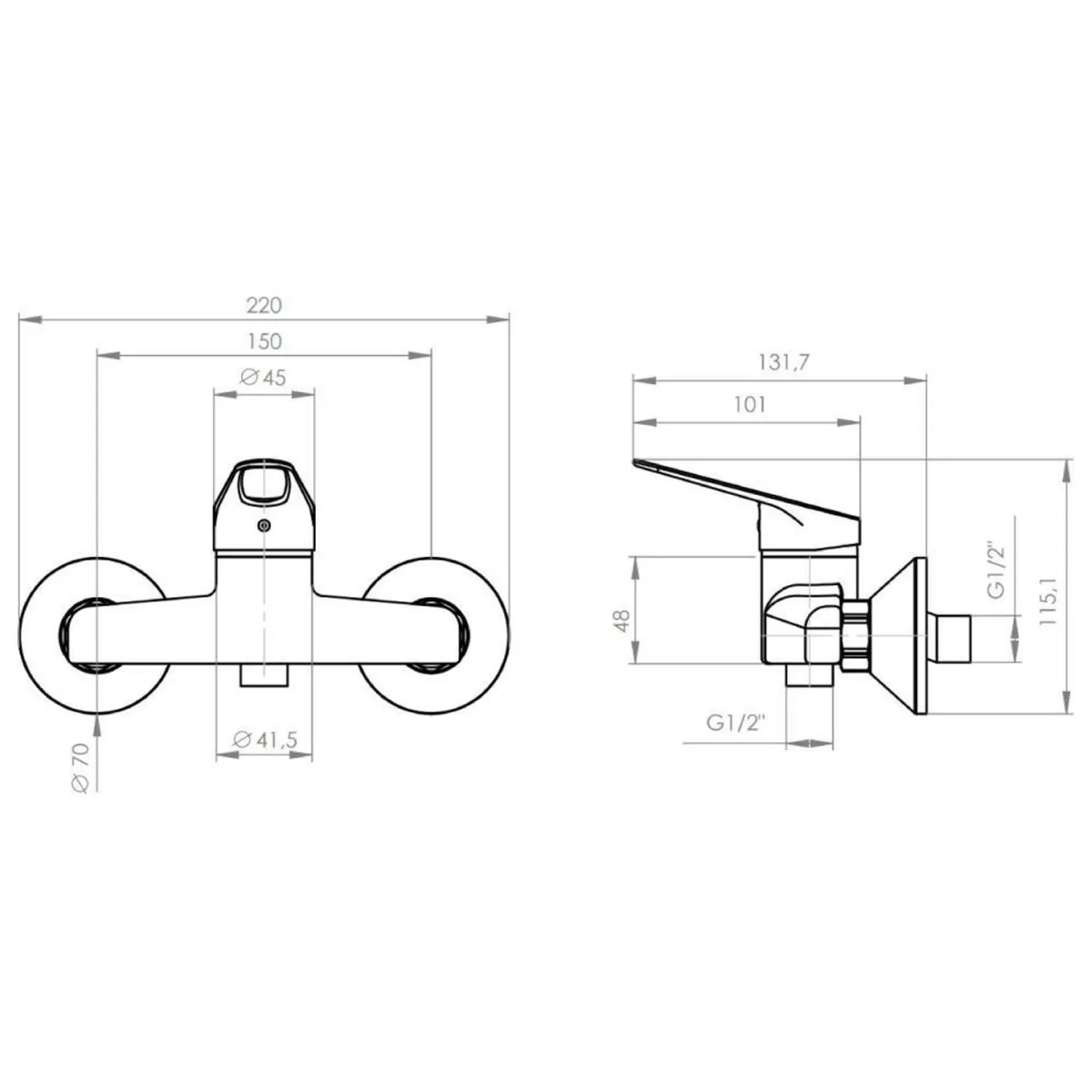 PMB - Monomando Ducha Cincinnati Cromado