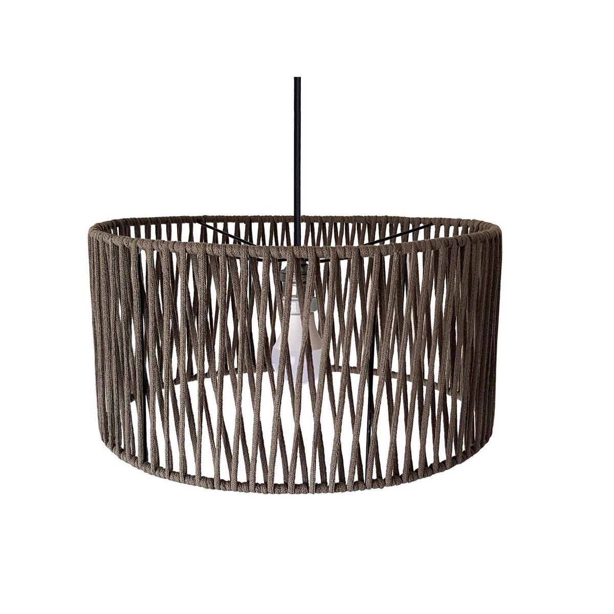 CONCEPT - Lámpara Colgante Bari 1 Luz Mimbre Verde