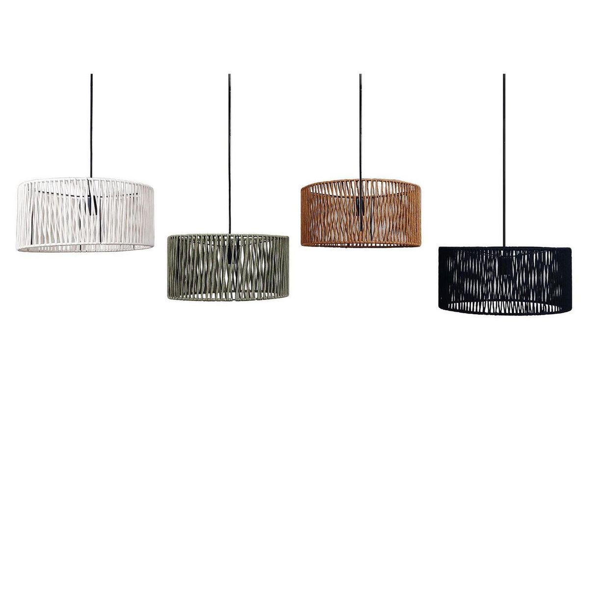 CONCEPT - Lámpara Colgante Bari 1 Luz Fibras Naturales Blanco