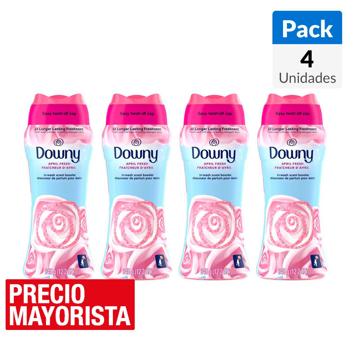 DOWNY - Perlas Aromaticas Pro April 345 gr Pack 4 Unidades