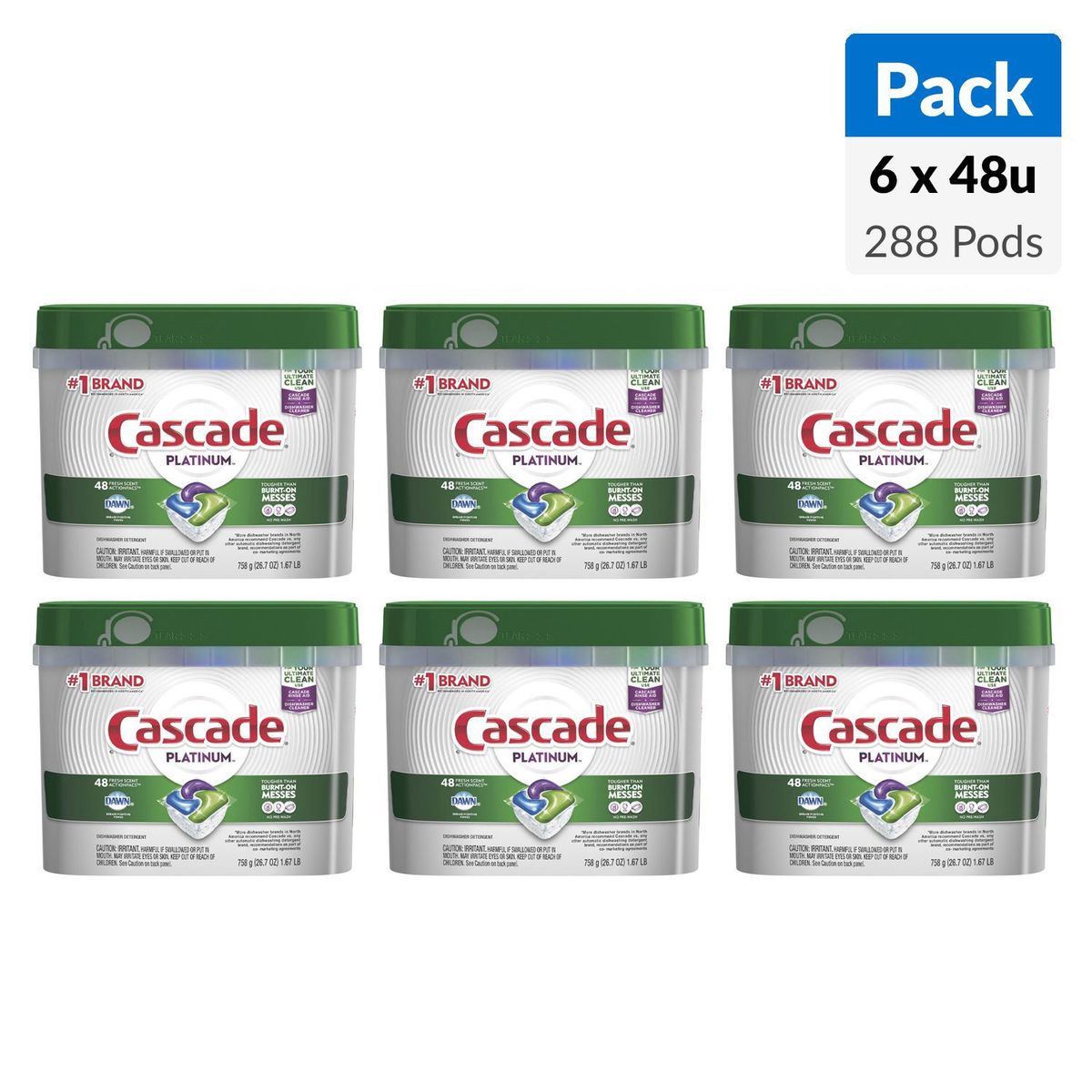 CASCADE - Tabletas Lavavajillas Packx6 48 unidad(es) Paquete