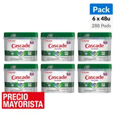 CASCADE - Tabletas Lavavajillas Pack 6 48 unidad(es) Cápsulas