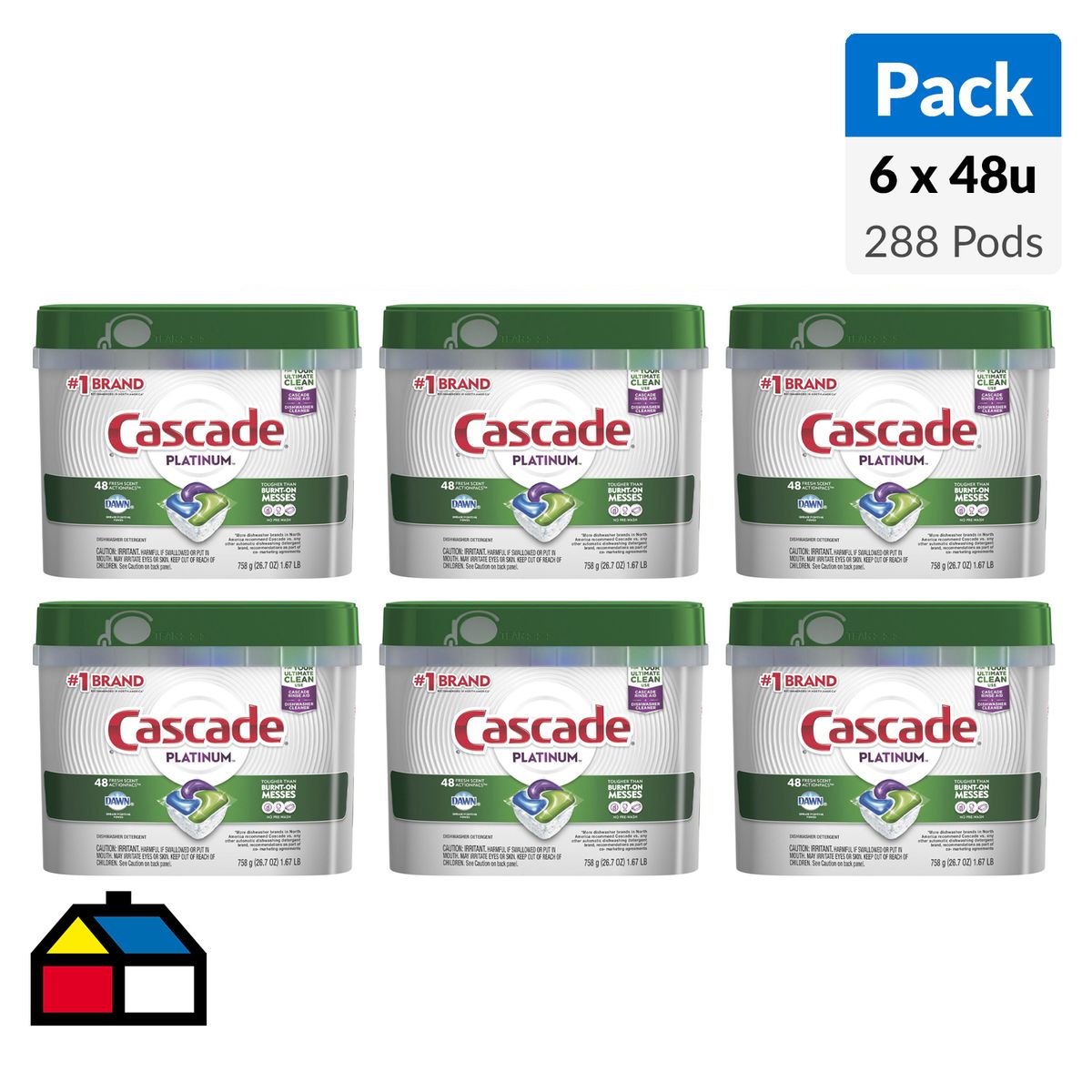 CASCADE - Tabletas Lavavajillas Packx6 48 unidad(es) Paquete