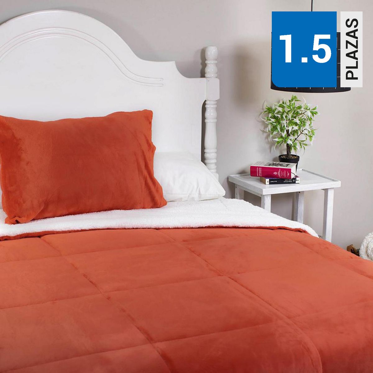 DORAL - Cubrecama Sherpa Flannel Liso