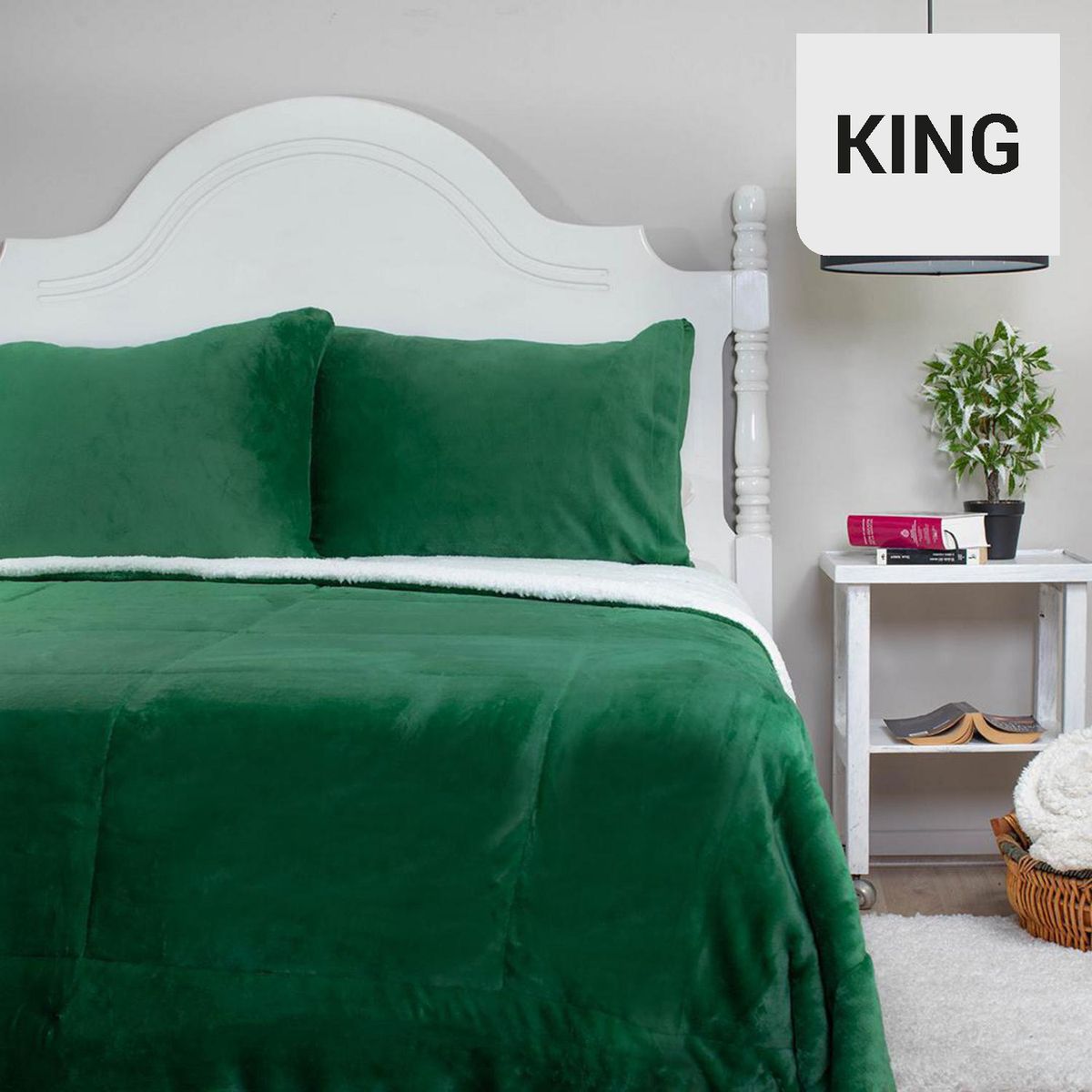 DORAL - Cubrecama Sherpa Flannel Liso