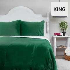 DORAL - Cubrecama Sherpa Flannel Liso