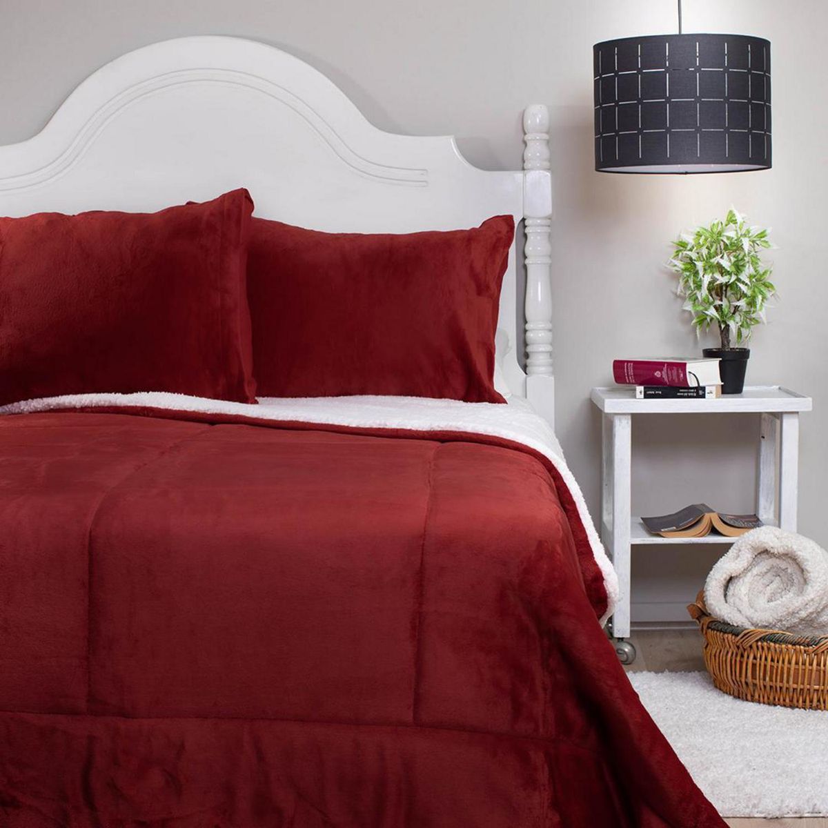 DORAL - Cubrecama Sherpa Flannel Liso