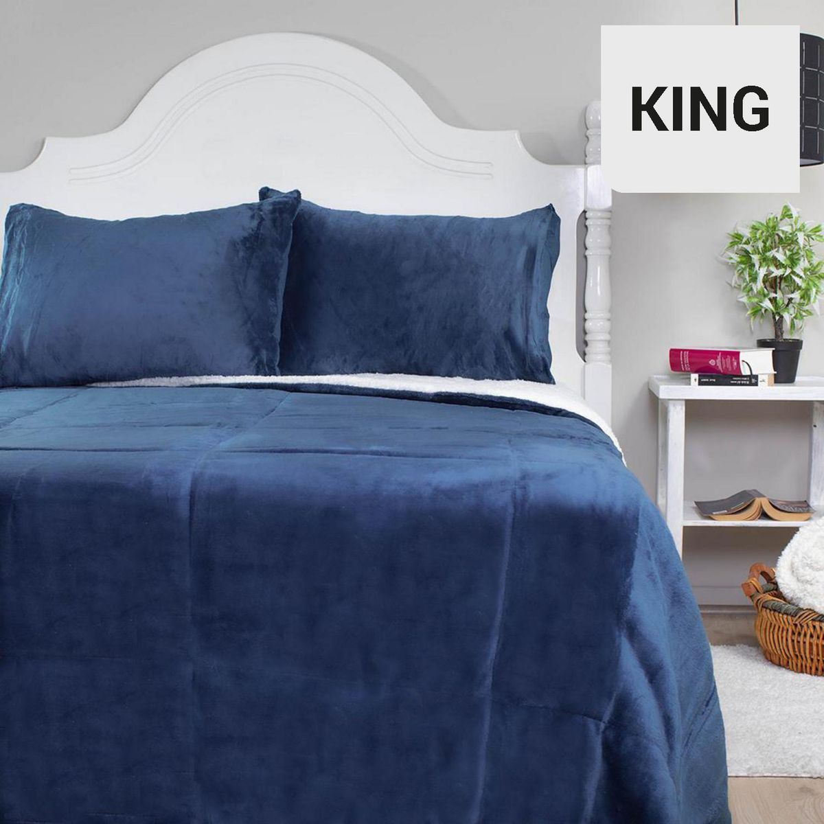 DORAL - Cubrecama Sherpa Flannel Liso