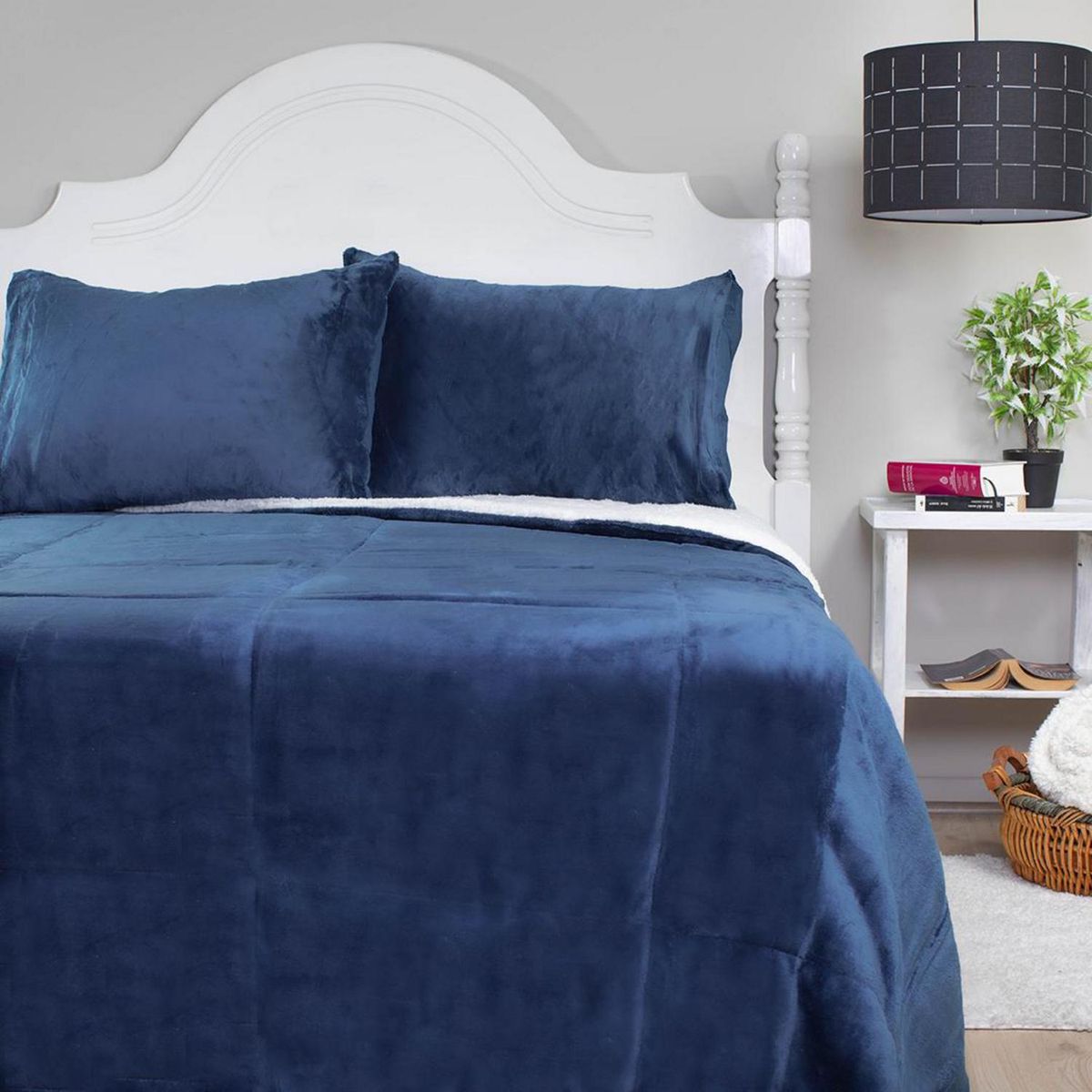 DORAL - Cubrecama Sherpa Flannel Liso